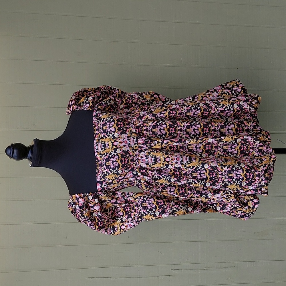 Buddy Love Stassie Puff Sleeve Baby Doll Floral Dress Sz XS - Picture 4 of 16
